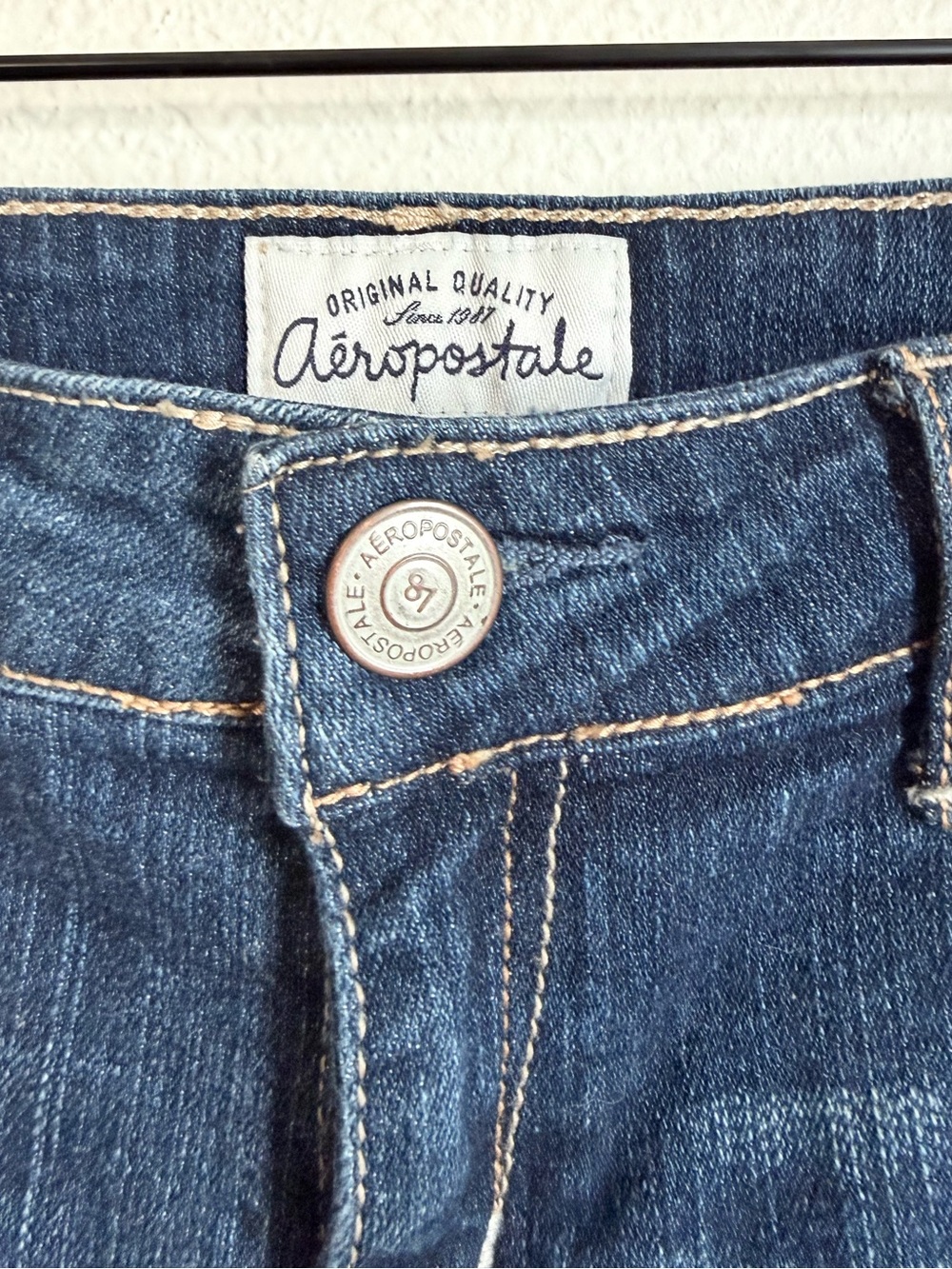 Y2K Aeropostale Low Rise Denim Micro Shorts Coastal Cowgirl Mcbling Festival - Picture 5 of 7